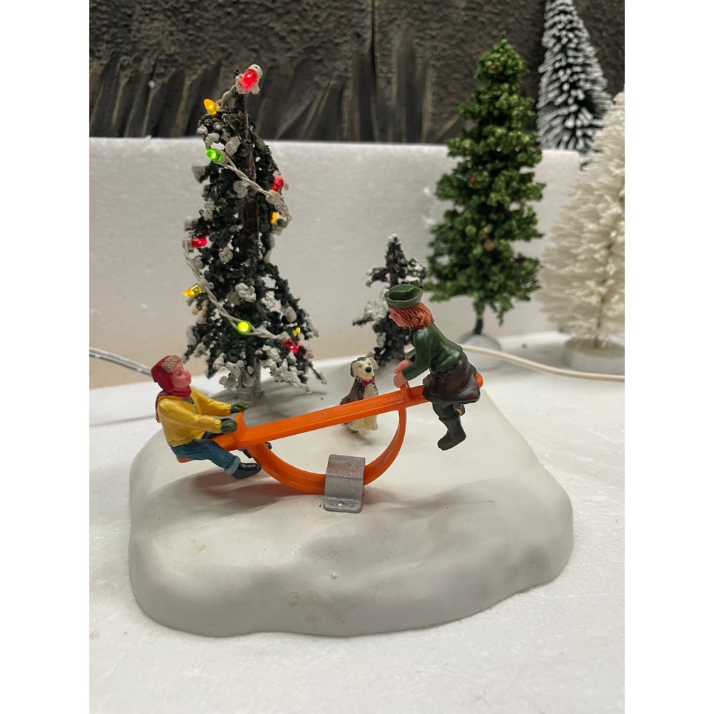 Lemax SEE-SAW FUN Lighted Animated Table Accent 54345 Christmas Village 2005